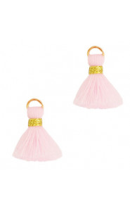Quaste Ibiza Style 1.5cm Gold-light pink